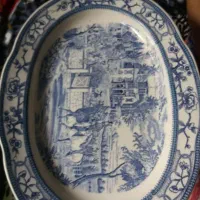 دیس قلم آبی بشقاب مجسمه دیوارکوب چینی ظرف کریستال