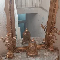 آینه شمعدان طلایی چوب