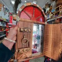 آینه چوبی طرح قدیم پنجره ای
