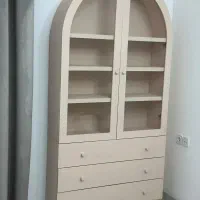 بوفه و کتابخانه ام دی آف رنگ روشن یک‌متردردومتر