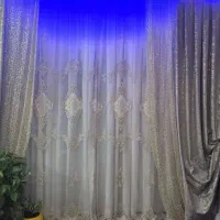 پرده دوخته شده مخمل طلاکوب و تو واستری