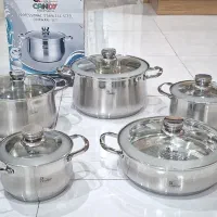 سرویس قابلمه استیل کف چدن جنس قدیمی ایتالیا Candy