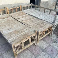 ۳ عدد تخت چوبی قدیمی سالم