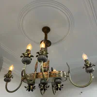 لوستر برنز و‌سنگی آنتیک|لوستر و چراغ آویز|ری, هاشم‌آباد|دیوار