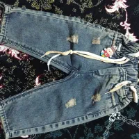 شلوار جین اسپرت زاپدار آبی تیره