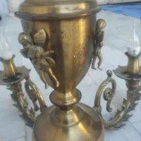 لوستر برنز اصلی قدیمی ۴ شاخه طرح فرشته|لوستر و چراغ آویز|خرمآباد, |دیوار