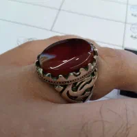 انگشتر عقیق سلیمانی قرمز