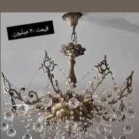 لوستر برنجی سنگین وزن ۸ شاخه  شیک و خاص