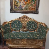 مبل استیل فرحی طلایی ۹ نفره معاوضه با گوشی دارم|مبلمان خانگی و میز عسلی|کرج, شهرک پردیسان|دیوار