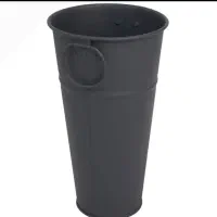 گلدان فلزی زد زنگ طوسی