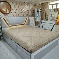 سرویس خواب طوسی سفید آینه خور زرکالا