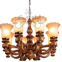 لوستر چوبی مدل سارینا حباب جدید|لوستر و چراغ آویز|کرج, شاهین‌ویلا|دیوار