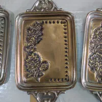 سینی قند پهلو مستطیل روس مهردار قلمزنی شده|کلکسیون اشیاء عتیقه|ساری, |دیوار