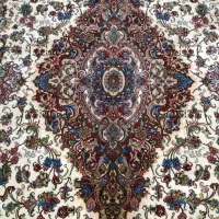(فرش فرزین)دو تخته۹متری خطیبی۳۰رج مرینوس گل ابریشم|فرش|تبریز, |دیوار