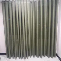 پرده پانچی حریر رنگ سبز زیتونی