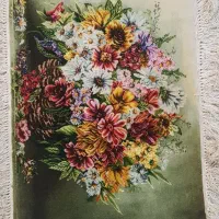 تابلو فرش تبریز گل ابریشم