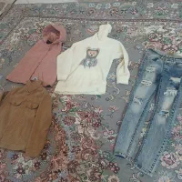 یک کت و شلوار لی هودی تدی پافر