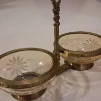 شکلات خوری شیشه ای و برنجی