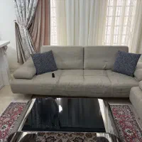 مبل راحتی تخت خوابشو + میز جلومبلی استیل