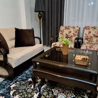 ست ۴ چهار نفره مبل و عسلی چوبی