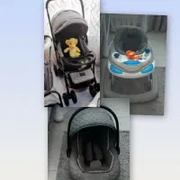 کالسکه و روروئک و کریر نوزاد مدل دلیجان در حد نو