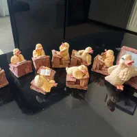 مجوعه ۹تایی مجسمه مدرسه اردک ها