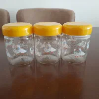 ۳ عدد ظرف شیشه ای قند و شکر و چای و...