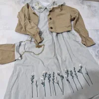 پیراهن دوتیکه با کیف ست  کاملا نو