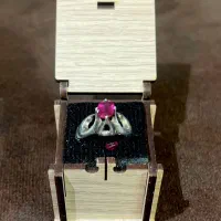 انگشتر نقره بانگین یاقوت اصل برمه