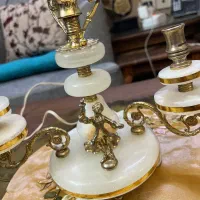 شمعدان سنگ مرمر و برنج|صنایع دستی و سایر لوازم تزئینی|تهران, شهرک فرهنگیان|دیوار