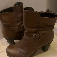 نیم بوت پاشنه چرم اصل