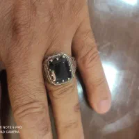انگشتر نقره نگین یاقوت کبود فروش یا معاوضه