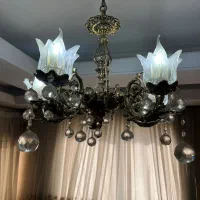 لوستر برنجی 5شاخه ست 4تایی|لوستر و چراغ آویز|شیراز, تلخ داش|دیوار