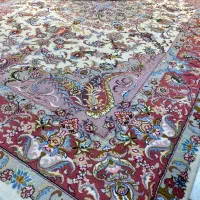 فرش دستباف جفت۶متری کاشمر ریزبافت گلابریشم دستبافت|فرش|تهران, مولوی|دیوار