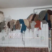 فرش نیمه کاره ۲در۳طرح ماهی رج۴۰باهمه لوازم|فرش|ارومیه, |دیوار