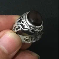انگشتر نقره سنگ رگه دار
