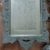 سینی و استکان و قندان سرویس