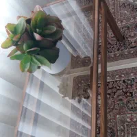 میز جلو مبلی چوب وشیشه