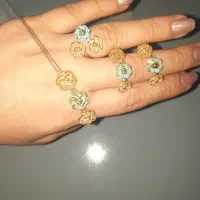 گردنبند گوشواره انگشتر مدل گل