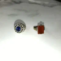 دو عدد انگشتر نقره زمرد