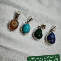 آویز های سنگ طبیعی زنانه نقره کار دست