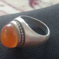 انگشتر نقره ۹۲۵با سنگ عقیق یمنی و یاقوت سرخ|زیورآلات و اکسسوری|ملایر, |دیوار