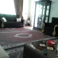 والان پرده رنگ فهوه ای طرح دار ساتن