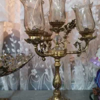 یه جفت شمعدان برنز|لوستر و چراغ آویز|قم, صفائیه|دیوار