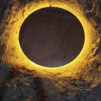 یک عدد ایینه چراغ دار دایره ای|آینه|کلاله, |دیوار