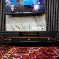 میز تی وی چوبی   پایه فلزی  درحد نو