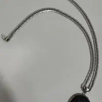 گردن بند نقره با پلاک عقیق نقره