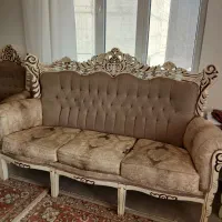 مبل 6 نفره سلطنتی چوب کاج عسل