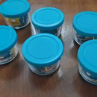 ظرف درب پلاستیکی آبی رنگ کوچک سازگار با ماکروویو