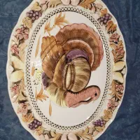 دیس قدیمی دیس بقلمون دیس مرغی گل برجسته ژاپن